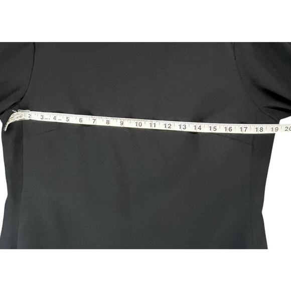 Karl Lagerfeld Sheath Dress Womens 12 Black Tulip 3/4 Sleeve Lined Modern Career - Picture 8 of 16